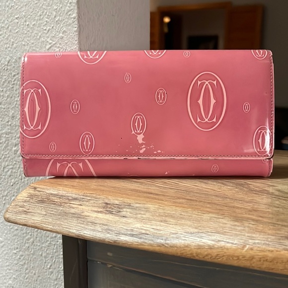 Authentic Cartier Pink Patent Wallet - Picture 1 of 16
